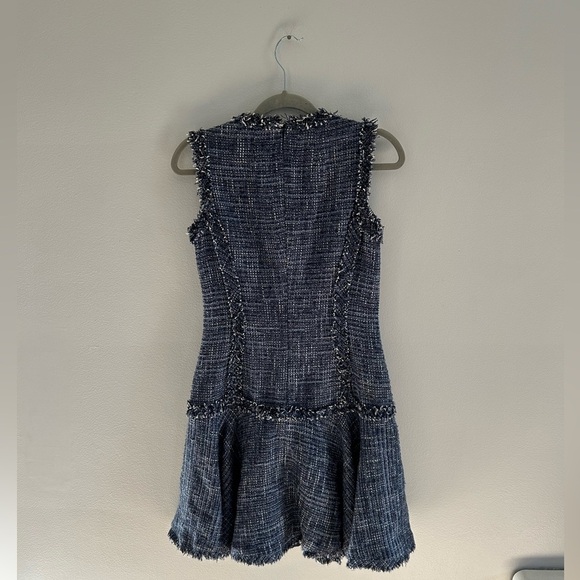 Michael Kors Italy tweed drop waist fit flare blue sleeveless mini 4 Chanel vibe - Picture 2 of 6